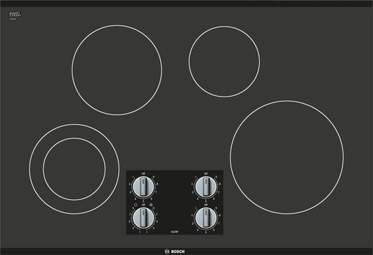 Bosch NEM5066UC 500 Series, 30" Knob Cnt, 4 Element, Elec. C-Top Black