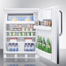 Summit CT66LWBISSTB Built-In Undercounter Refrigerator-Freezer For General Purpose Use, With Lock, Dual Evaporator Cooling, Cycle Defrost, Ss Door, Tb Handle And White Cabinet
