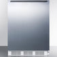 Summit FF61SSHHADA Ada Compliant Freestanding All-Refrigerator For Residential Use, Auto Defrost With White Cabinet, Stainless Steel Wrapped Door, And Horizontal Handle