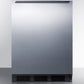 Summit CT66BBISSHHADA Built-In Undercounter Ada Compliant Refrigerator-Freezer For General Purpose Use, W/Dual Evaporator Cooling, Ss Door, Horizontal Handle, And Black Cabinet