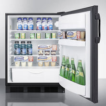 Summit FF6BKBI7 Commercially Listed Built-In Undercounter All-Refrigerator For General Purpose Use, With Automatic Defrost Operation And Black Exterior