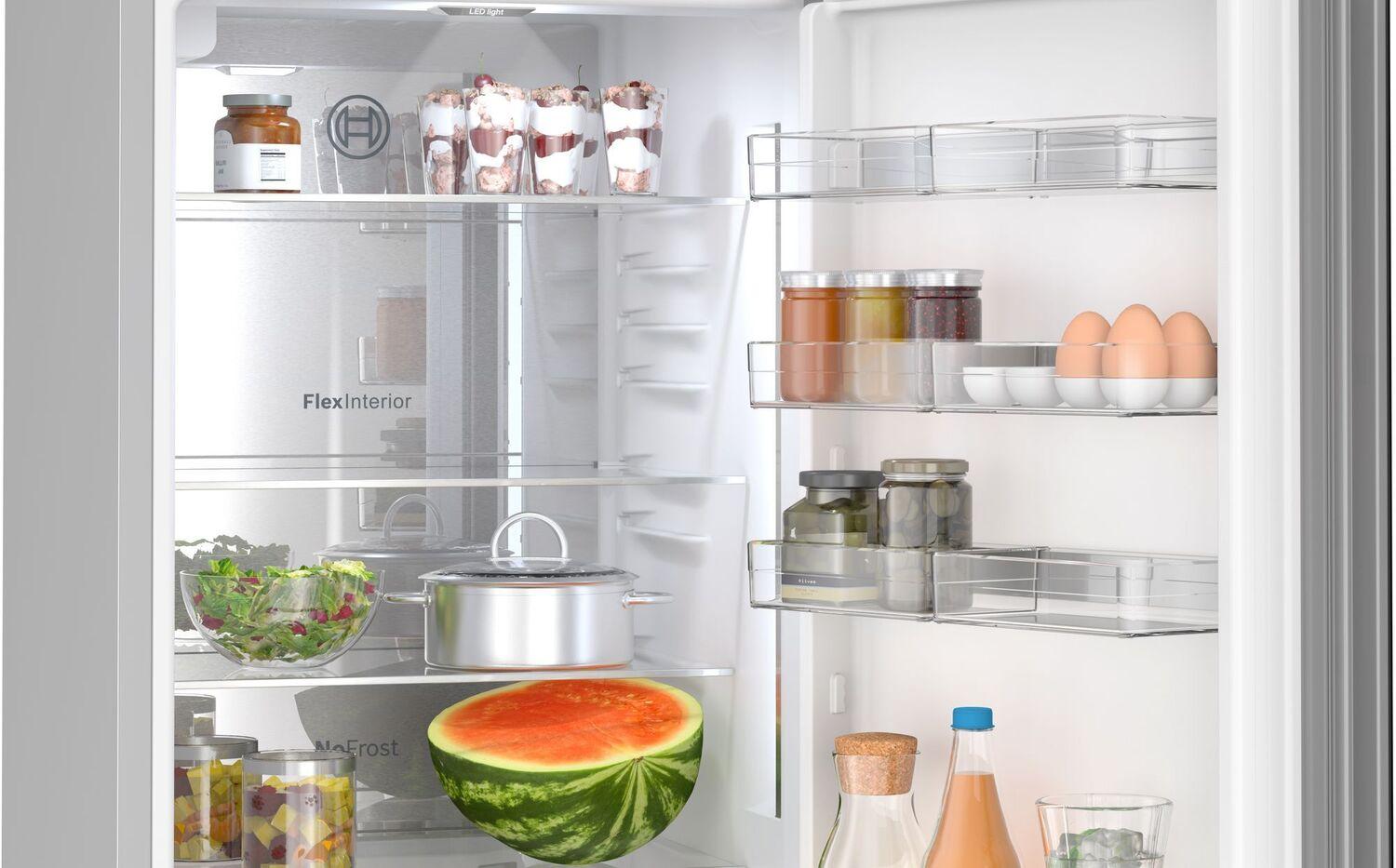 Bosch B24CB80ESB 800 Series Free-Standing Fridge-Freezer With Freezer At Bottom, Glass Door 24" Black