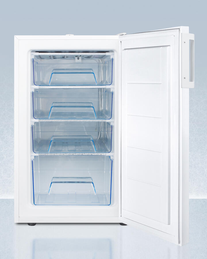 Summit FS407LPRO 20" Wide All-Freezer For Freestanding Use, Manual Defrost With A Lock And Probe Hole
