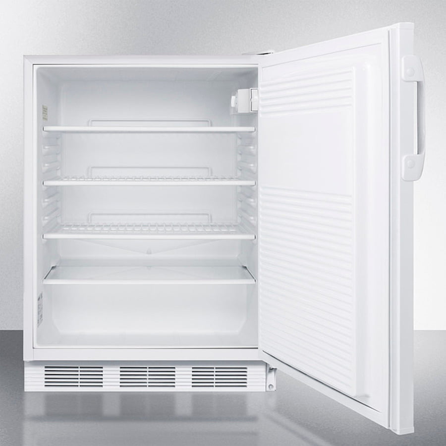Summit FF7W Commercially Listed Freestanding All-Refrigerator For General Purpose Use, With Flat Door Liner, Automatic Defrost Operation And White Exterior