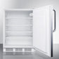 Summit AL750LSSTB Ada Compliant All-Refrigerator For Freestanding General Purpose Use, Auto Defrost W/Lock, Ss Door, Towel Bar Handle, And White Cabinet