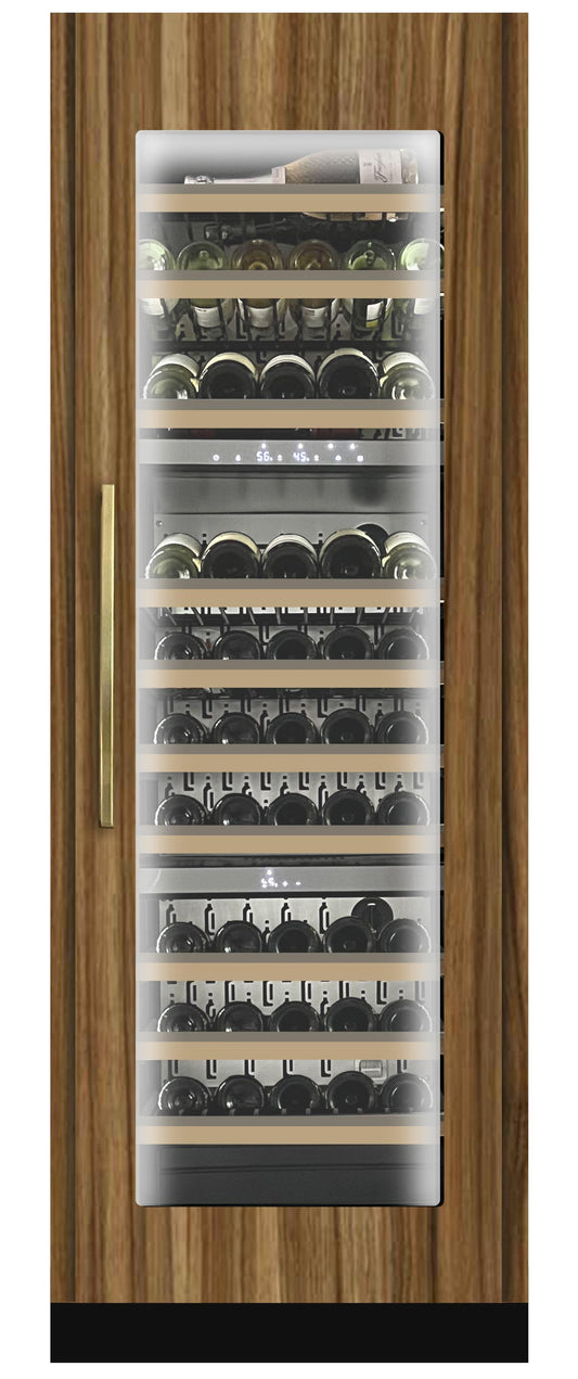 Xo Appliance XOU2470WTZGO Tall Built-In 3 Zone Wine Overlay Glass (Fits 24" X 70In - 84In Opening)