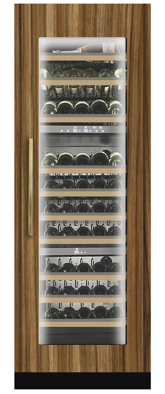 Xo Appliance XOU2470WTZGO Tall Built-In 3 Zone Wine Overlay Glass (Fits 24" X 70In - 84In Opening)