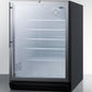 Summit SCR600BGLBIHVADA Commercially Listed Ada Compliant Built-In Undercounter Beverage Center With Black Cabinet, Glass Door, Stainless Steel Handle, And Lock