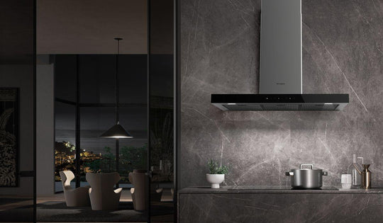 Faber STGL30SSV 30" T-Shape Chimney Wall Hood With Variable Air Management