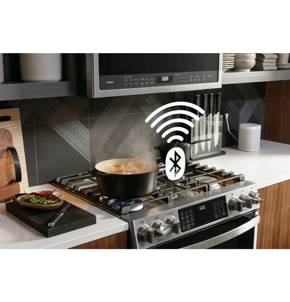 Ge Appliances P2S930YPFS Ge Profile™ 30" Smart Dual Fuel Slide-In Front-Control Fingerprint Resistant Range