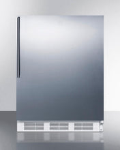 Summit FF67SSHVADA Ada Compliant Commercial All-Refrigerator For Freestanding General Purpose Use, Auto Defrost With Stainless Steel Door, Thin Handle, And White Cabinet