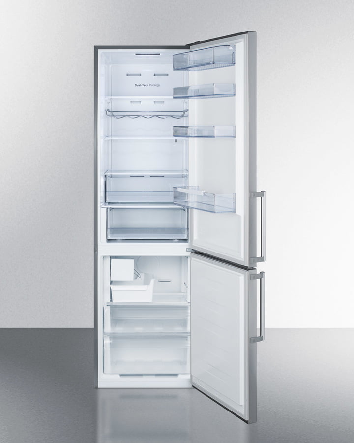 Summit FFBF192SSIM 24" Wide Bottom Freezer Refrigerator With Icemaker