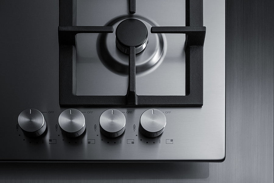 Summit GCJ4SS 24" Wide 4-Burner Gas Cooktop In Stainless Steel