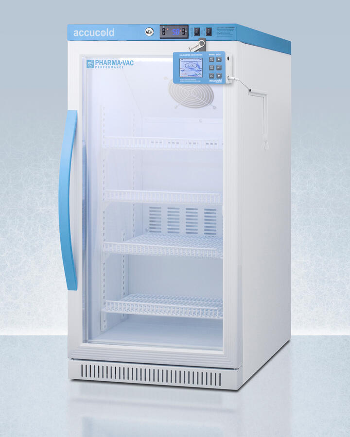 Summit ARG31PVBIADADL2B Performance Series Pharma-Vac 2.83 Cu.Ft. Ada Height Glass Door Commercial All-Refrigerator For The Display And Refrigeration Of Vaccines; Designed For Freestanding Or Recessed Installation, With Factory-Installed Data Logger