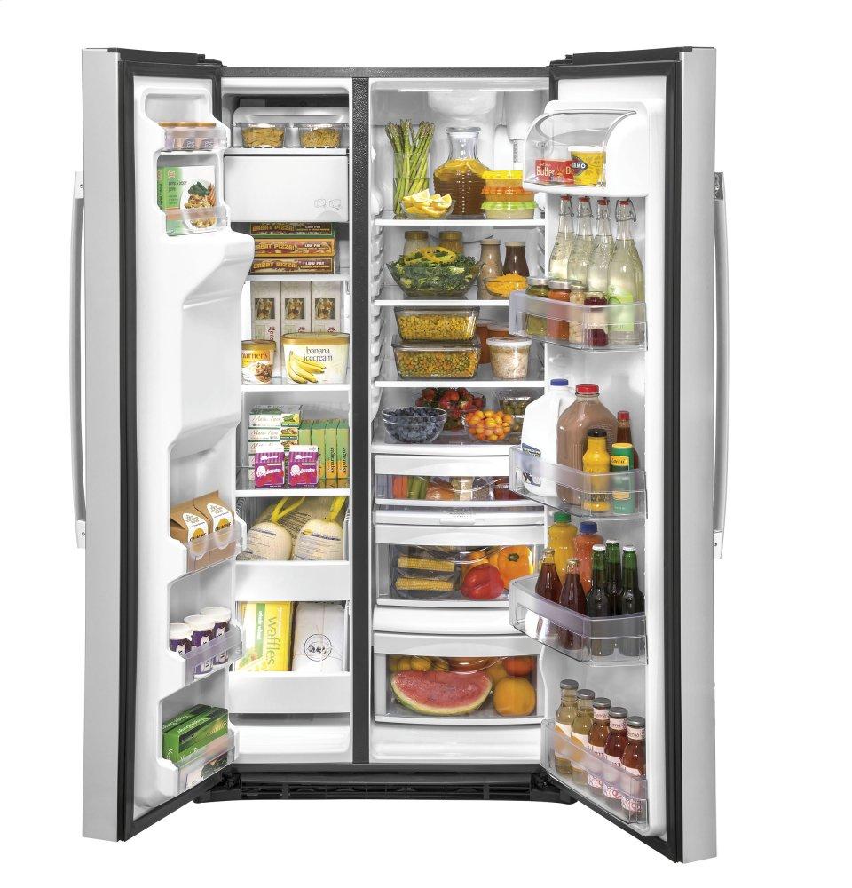 Ge Appliances GSS25IYNFS Ge® 25.1 Cu. Ft. Fingerprint Resistant Side-By-Side Refrigerator