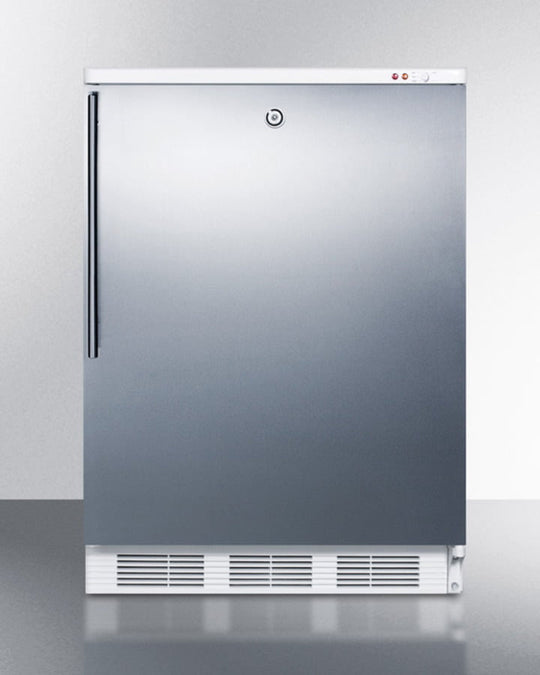 Summit VT65MLSSHV Freestanding Counter Height All-Freezer Capable Of -25 C Operation, With Lock, Wrapped Stainless Steel Door And Thin Handle