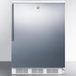 Summit FF7LWSSHV Commercially Listed Freestanding All-Refrigerator For General Purpose Use, Auto Defrost W/Lock, Ss Wrapped Door, Thin Handle, And White Cabinet