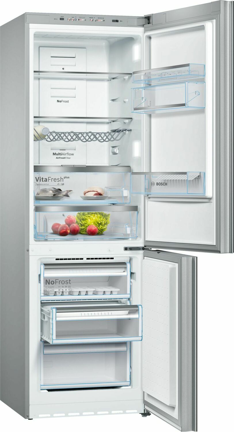 Bosch B10CB81NVB 800 Series Free-Standing Fridge-Freezer With Freezer At Bottom, Glass Door 23.5'' Black B10Cb81Nvb