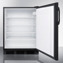 Summit FF7BKBI Commercially Listed Built-In Undercounter All-Refrigerator For General Purpose Use, With Flat Door Liner, Automatic Defrost Operation And Black Exterior