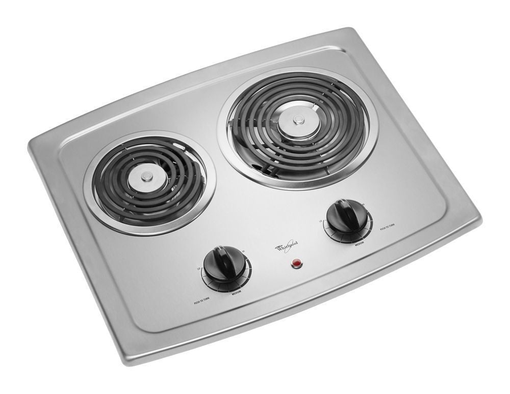 Whirlpool RCS2012RS 21-Inch Electric Cooktop With Stainless Steel Surface