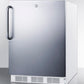 Summit FF6L7SSTBADA Ada Compliant Commercial All-Refrigerator For Freestanding General Purpose Use, Auto Defrost With Lock, Ss Wrapped Door, Towel Bar Handle, And White Cabinet