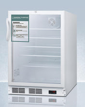 Summit SCR600GLBIADAGP General Purpose, Commercially Listed Ada Compliant Built-In Undercounter All-Refrigerator With White Cabinet, Glass Door, Digital Thermostat, And Lock