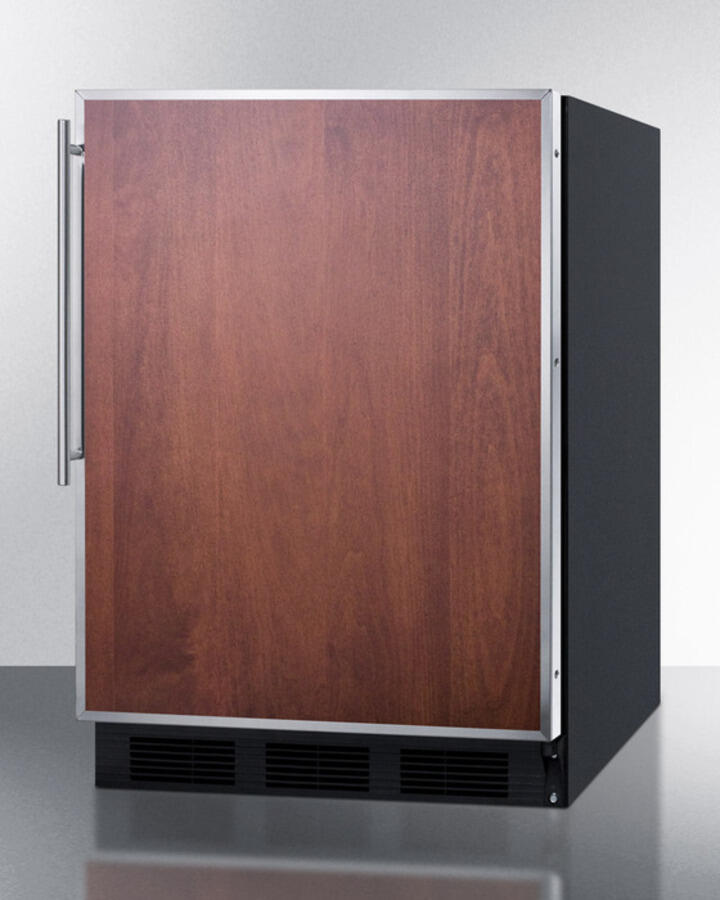 Summit CT66BBIFR Built-In Undercounter Refrigerator-Freezer For General Purpose Use, With Dual Evaporator Cooling, Ss Door Frame For Panel Inserts, And Black Cabinet