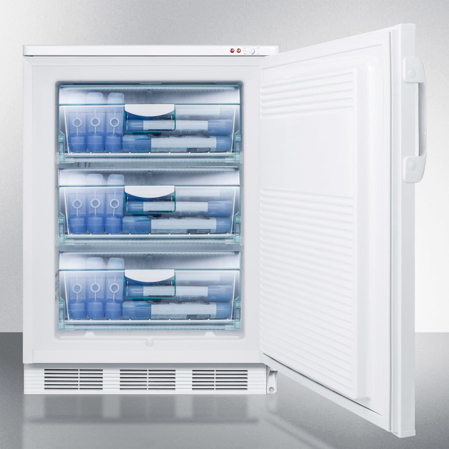 Summit VT65MLMED 24" Wide All-Freezer For Freestanding Use Capable Of -25 C Operation; Includes Audible Alarm, Lock, And Hospital Grade Plug