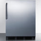 Summit CT663BBISSTB Built-In Undercounter Refrigerator-Freezer For Residential Use, Cycle Defrost With A Stainless Steel Wrapped Door, Towel Bar Handle, And Black Cabinet