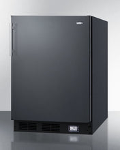Summit BKRF663B Counter Height Break Room Refrigerator-Freezer In Black With Nist Calibrated Thermometer And Alarm