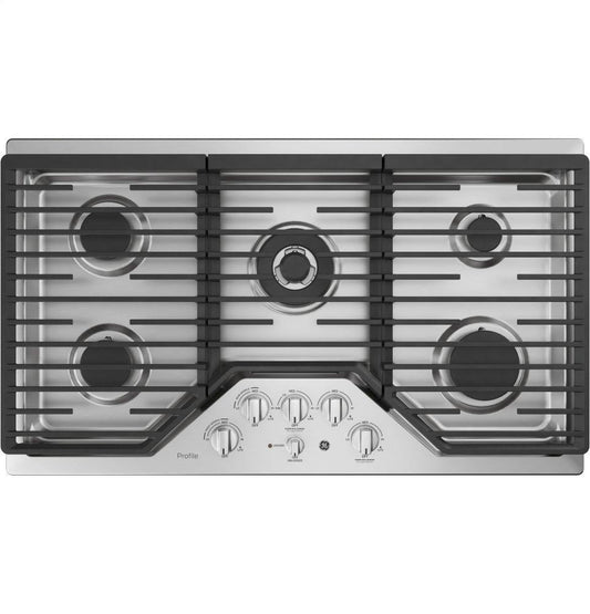 Ge Appliances PGP9036SLSS Ge Profile™ 36" Built-In Tri-Ring Gas Cooktop With 5 Burners And Included Extra-Large Integrated Griddle