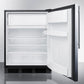 Summit AL652BBISSHV Built-In Undercounter Ada Compliant Refrigerator-Freezer For General Purpose Use, W/Dual Evaporator Cooling, Ss Door, Thin Handle, And Black Cabinet