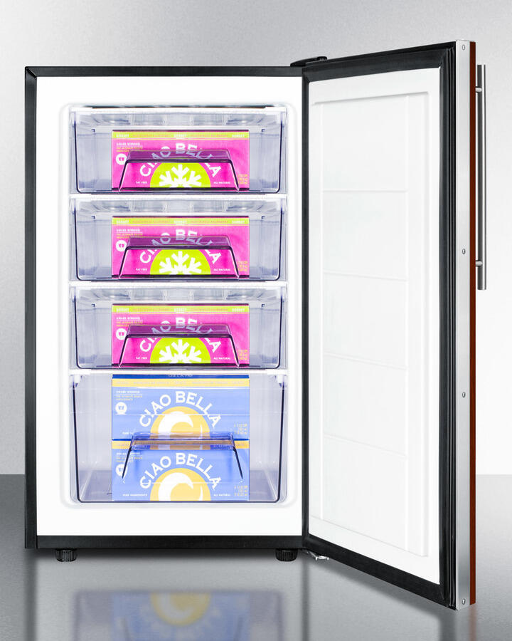 Summit FS408BLBIIF 20" Wide Built-In Undercounter All-Freezer, -20 C Capable With A Lock And Integrated Door Frame For Full Overlay Panels