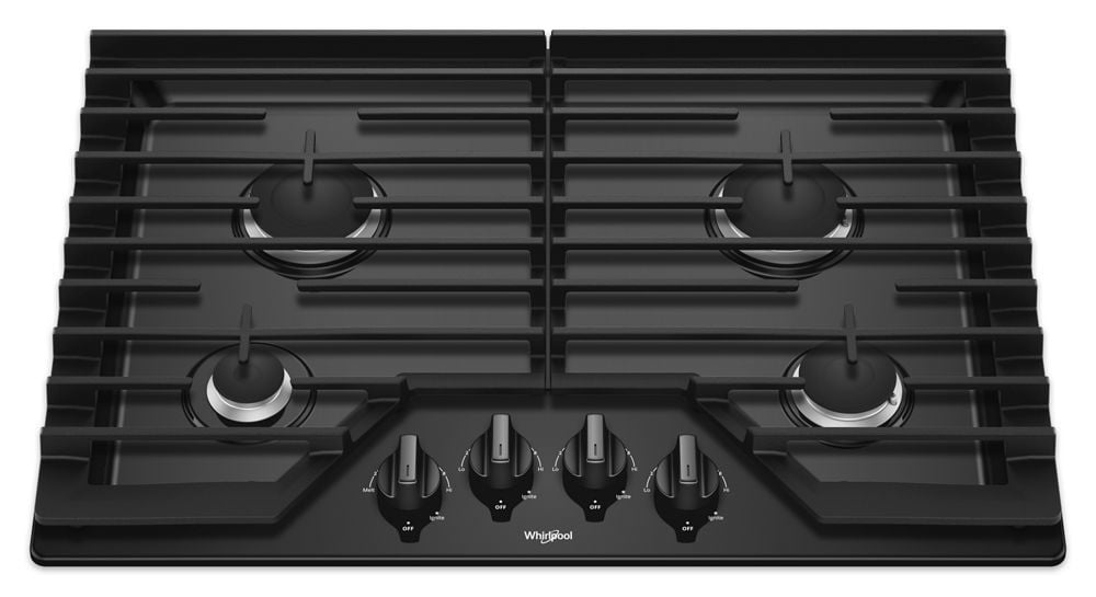Whirlpool WCG55US0HB 30-Inch Gas Cooktop With Ez-2-Lift Hinged Cast-Iron Grates