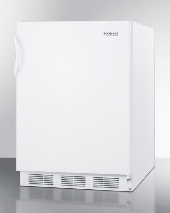 Summit CT66JBIADA Built-In Undercounter Ada Compliant Refrigerator-Freezer For General Purpose Use, With Dual Evaporator Cooling, Cycle Defrost, And White Exterior