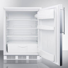 Summit FF6LBI7FR Commercially Listed Built-In Undercounter All-Refrigerator For General Purpose Use, Auto Defrost W/Lock, Ss Door Frame For Slide-In Panels, And White Cabinet