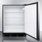 Summit FF7BBISSHHADA Ada Compliant Built-In Undercounter All-Refrigerator For General Purpose Or Commercial Use, Auto Defrost W/Ss Door, Horizontal Handle, And Black Cabinet