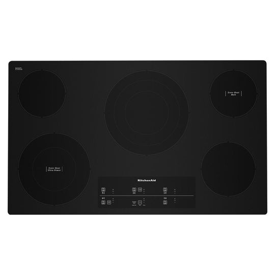 Kitchenaid KCES956KBL 36" Electric Cooktop With 5 Elements And Touch-Activated Controls