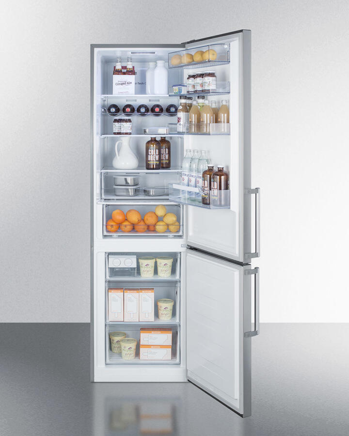 Summit FFBF192SSBI 24" Wide Built-In Bottom Freezer Refrigerator