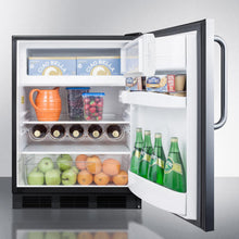 Summit CT663BCSSADA Ada Compliant Built-In Undercounter Refrigerator-Freezer For Residential Use, Cycle Defrost W/Deluxe Interior, Stainless Steel Exterior, And Towel Bar Handle