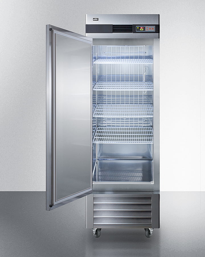 Summit SCRR232LH 23 Cu.Ft. Commercial Reach-In Refrigerator In Complete Stainless Steel With Left Hand Door Swing
