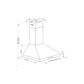 Broan BWP1364SS Broan® 36-Inch Convertible Wall-Mount Pyramidal Chimney Range Hood, 450 Max Cfm, Stainless Steel