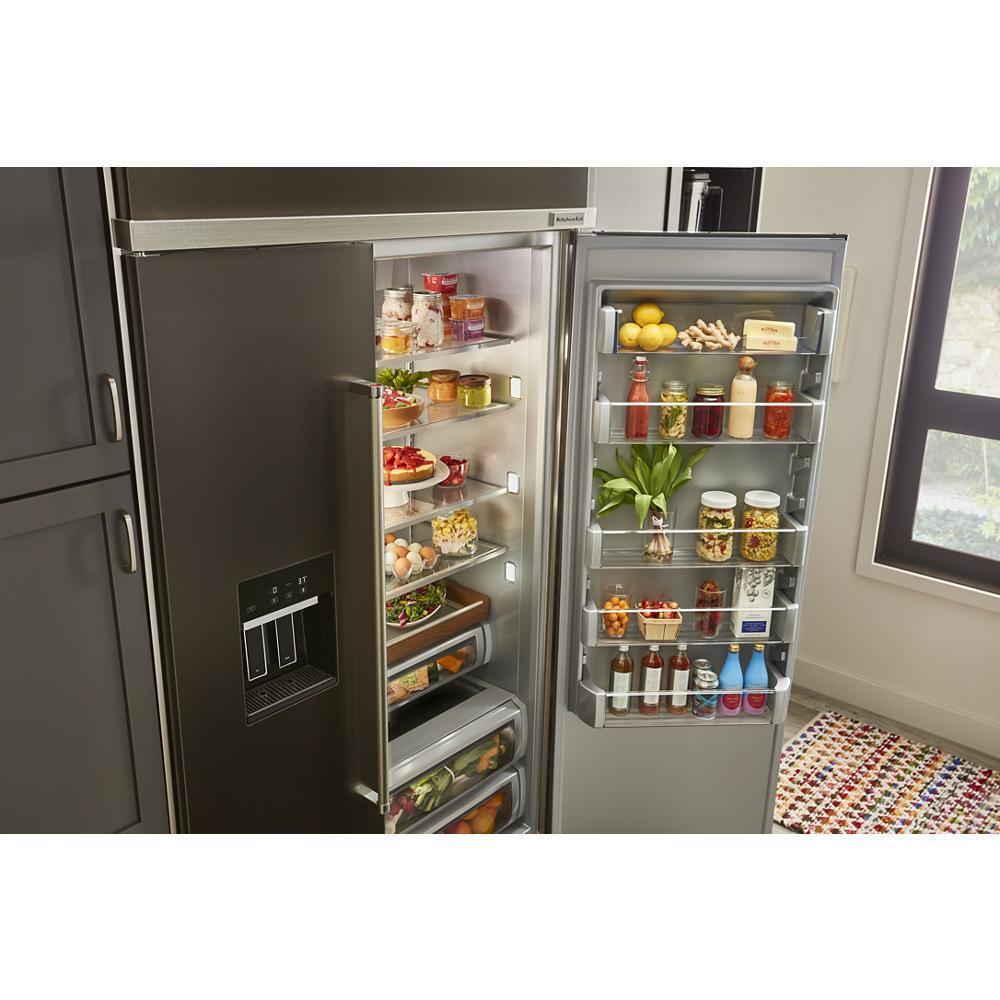 Kitchenaid KBSD708MBS 29.4 Cu. Ft. 48" Built-In Side-By-Side Refrigerator With Ice And Water Dispenser