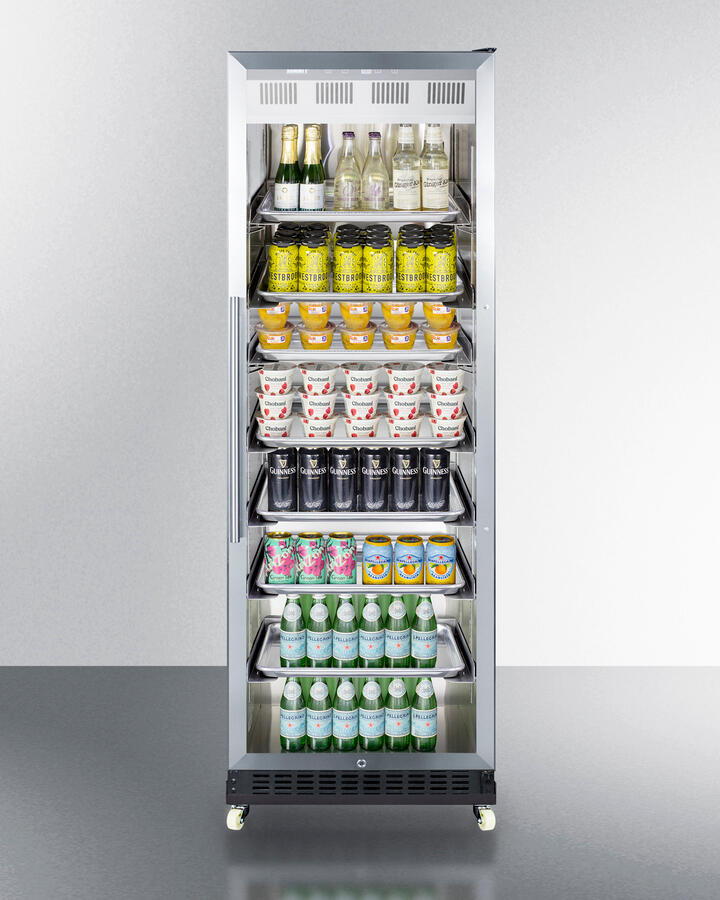 Summit SCR1401RI 24" Wide Mini Reach-In Beverage Center With Dolly
