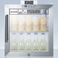 Summit SCR215LNZ Commercially Approved Compact Nutrition Center Series Glass Door All-Refrigerator With Front Lock And Digital Temperature Display