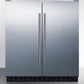 Summit FFRF3075WCSS Frost-Free Side-By-Side Refrigerator-Freezer For Built-In Or Freestanding Use Wrapped Stainless Steel Exterior And Digital Controls