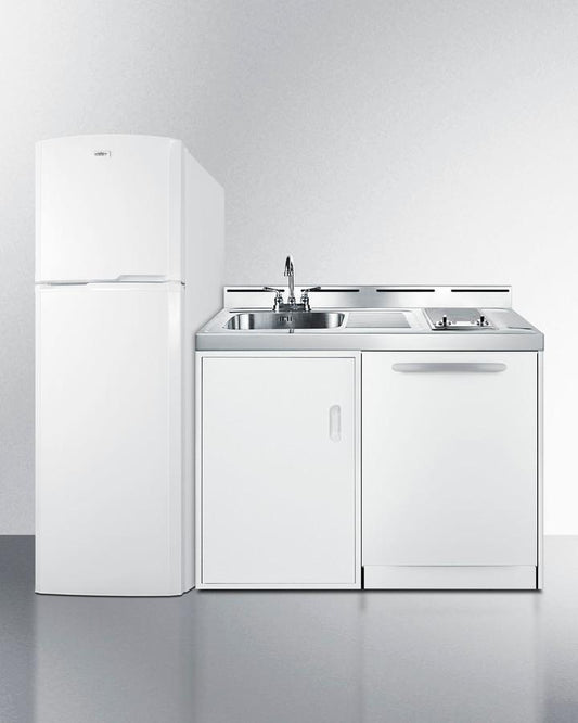 Summit ACKDW721G 71" Wide All-In-One Kitchenette With Dishwasher
