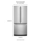 Kitchenaid KRFF300ESS 20 Cu. Ft. 30-Inch Width Standard Depth French Door Refrigerator With Interior Dispense