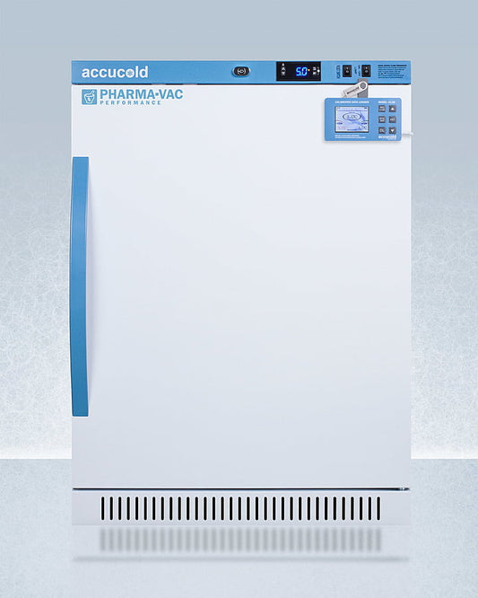 Summit ARS6PVDL2B Performance Series Pharma-Vac 6 Cu.Ft. Freestanding Ada Height All-Refrigerator For Vaccine Storage With Factory-Installed Data Logger, Antimicrobial Silver-Ion Handle, And Hospital Grade Cord With 'Green Dot' Plug