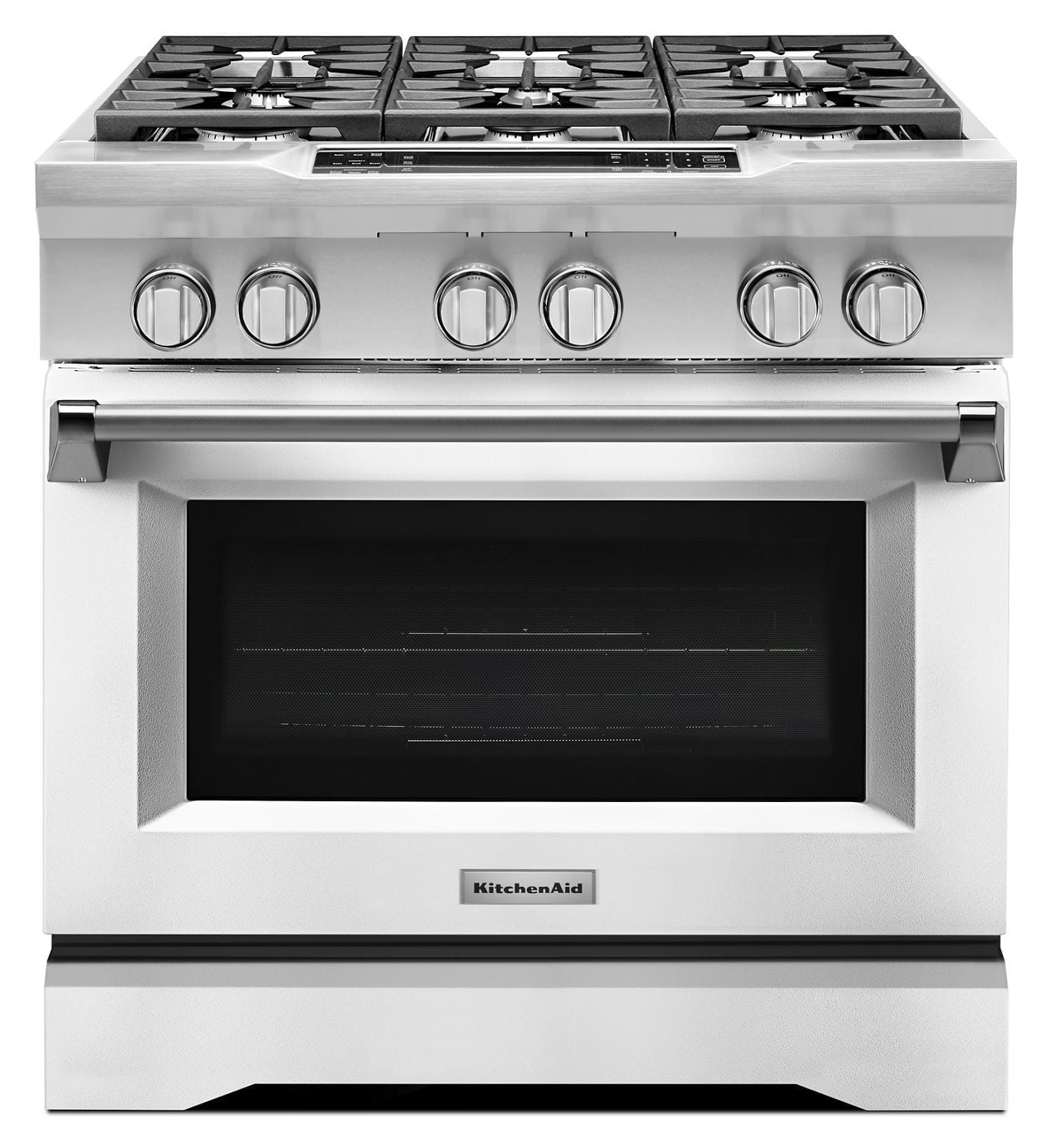 Kitchenaid KDRS467VMW 36'' 6-Burner Dual Fuel Freestanding Range, Commercial-Style Imperial White